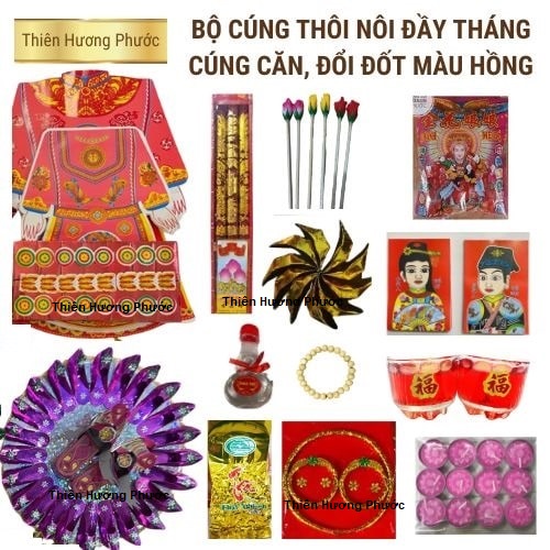 Trọn bộ cúng thôi nôi, đầy tháng màu hồng